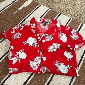 Crop Hawaiian Button Down